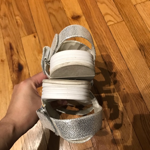 Respira Chunky Chrome Ankle Straps platform Mirror Metallic Shiny Outdoor Hiking - Picture 6 of 11